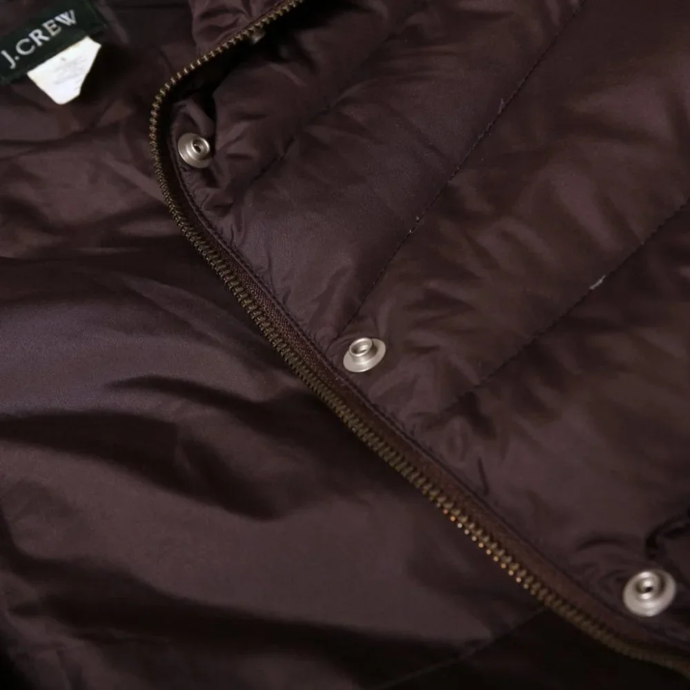 J. Crew Down Puffer Vest Brown Women‎ S